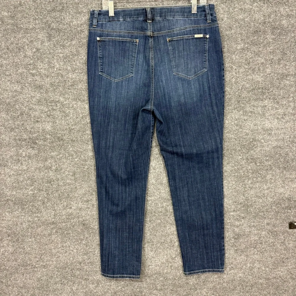 Chicos Jeans 2 Womens‎ 12 Blue Dark Wash So Slimming Girlfriend Ankle Denim